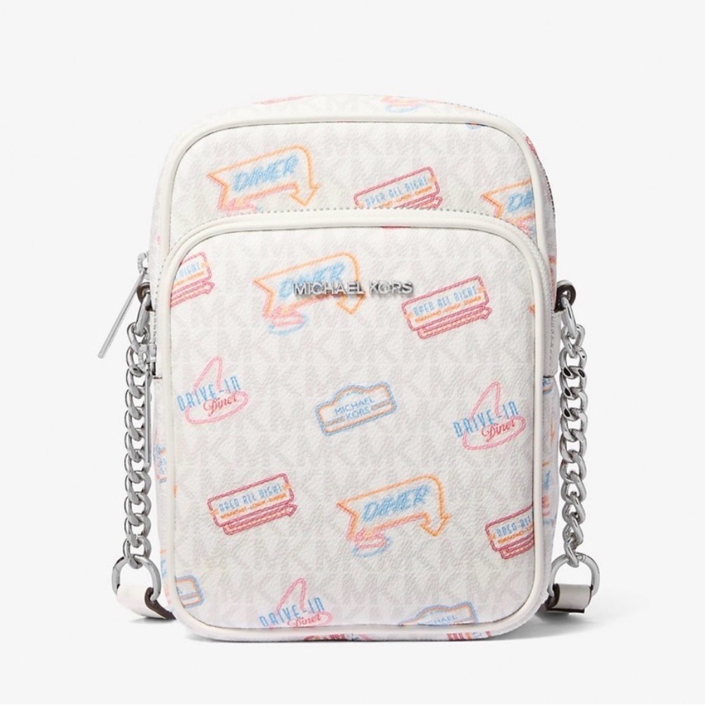 NWT Jet Set Medium Printed Signature Logo Crossbody Bag